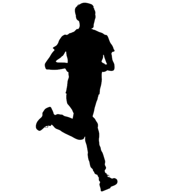 Silhouettes Runners on sprint men vector illustration