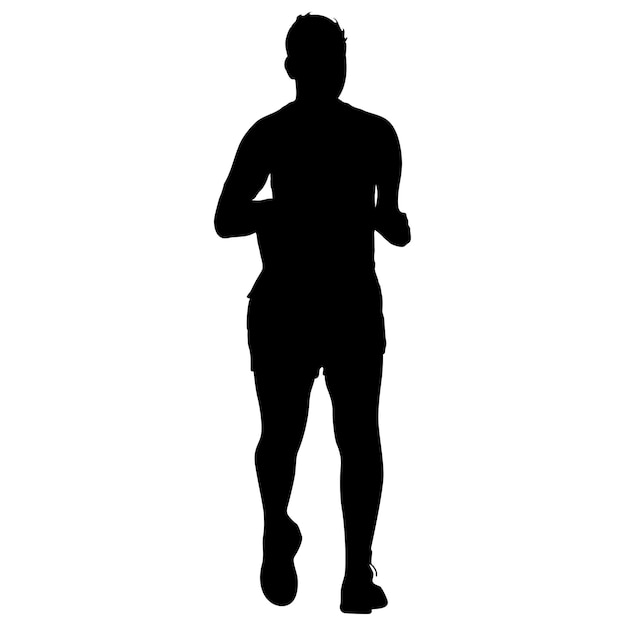 Silhouettes Runners on sprint men vector illustration