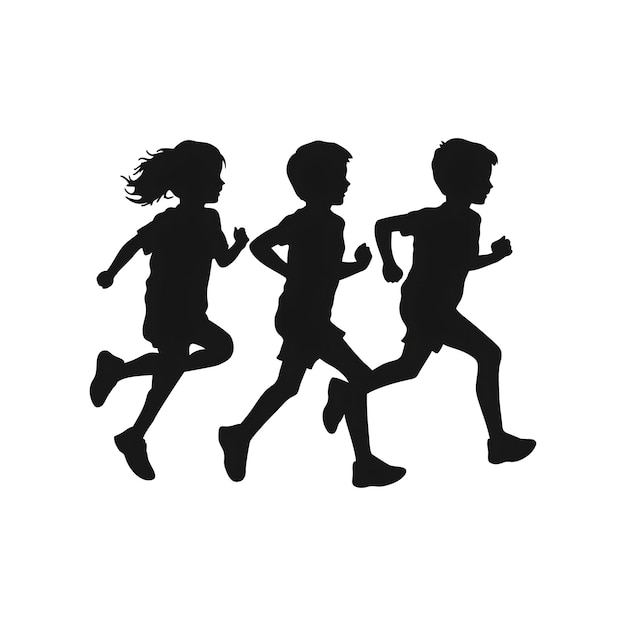 Vector silhouettes of a running children vector illustration silhouettes of a running children vector