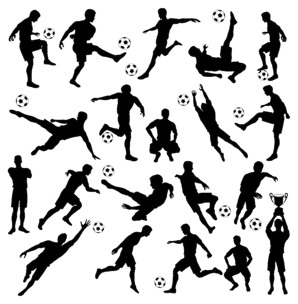 Silhouettes Soccer Players