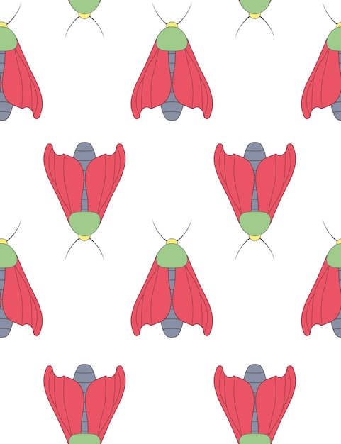 Silkworm Bombyx simple seamless pattern