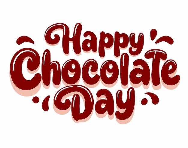 Vector silky chocolate composing the letters happy chocolate day