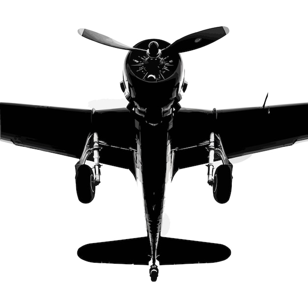 sillhouette black plane isolated on white background