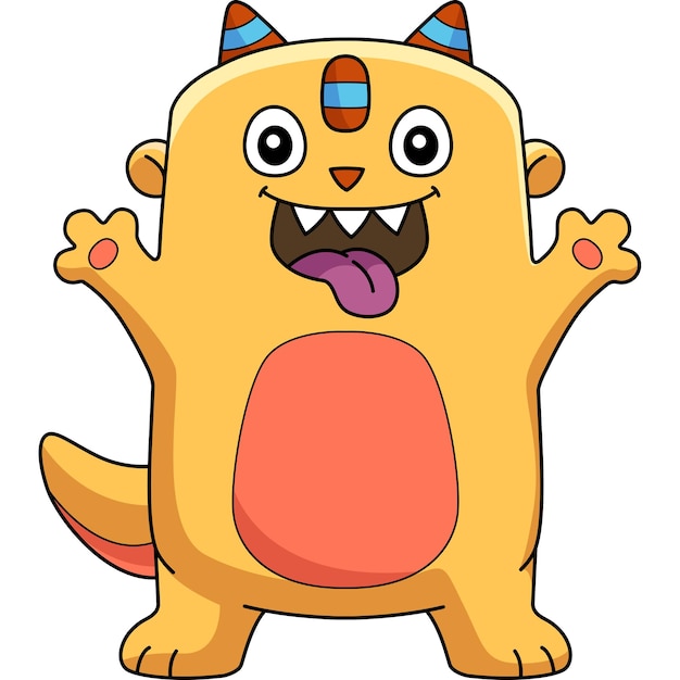 Silly Monster Cartoon Colored Clipart Illustration