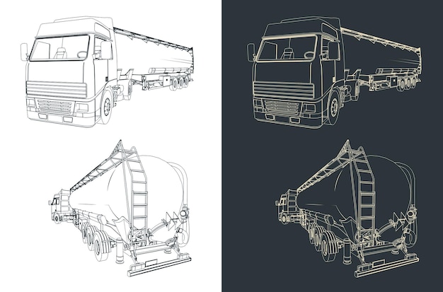 Silo truck illustrations