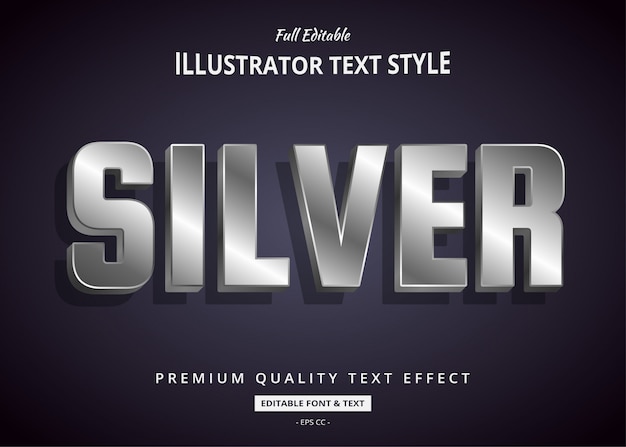 Silver 3d Text Style Effect