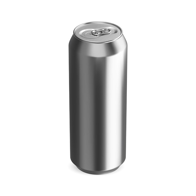 Silver aluminum tin is a realistic mockup of a cold beer can vector illustration for your packaging