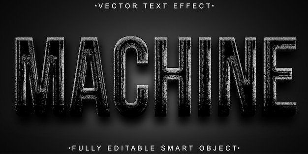 Vector silver black oil machine vector fully editable smart object text effect