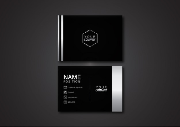 Silver business card template