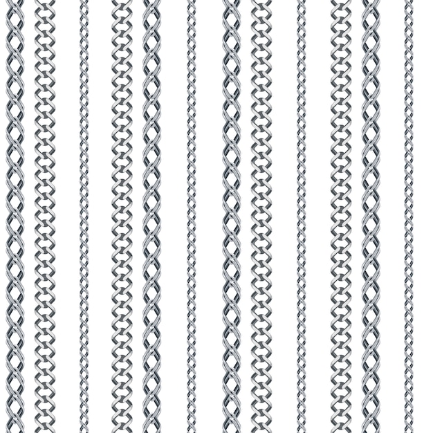 Silver Chain jewelry seamless pattern.