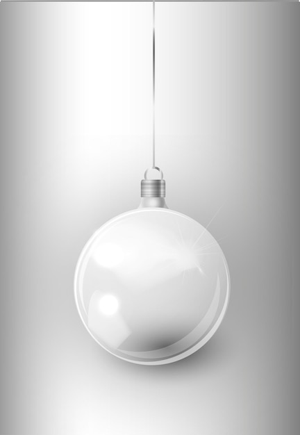 Silver christmas tree toy isolated on a transparent background stocking christmas decorations vector