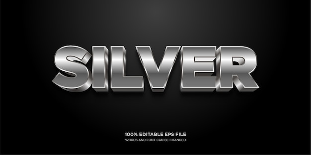 Silver Chrome text style effect