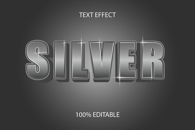 Silver color grey editable text effect