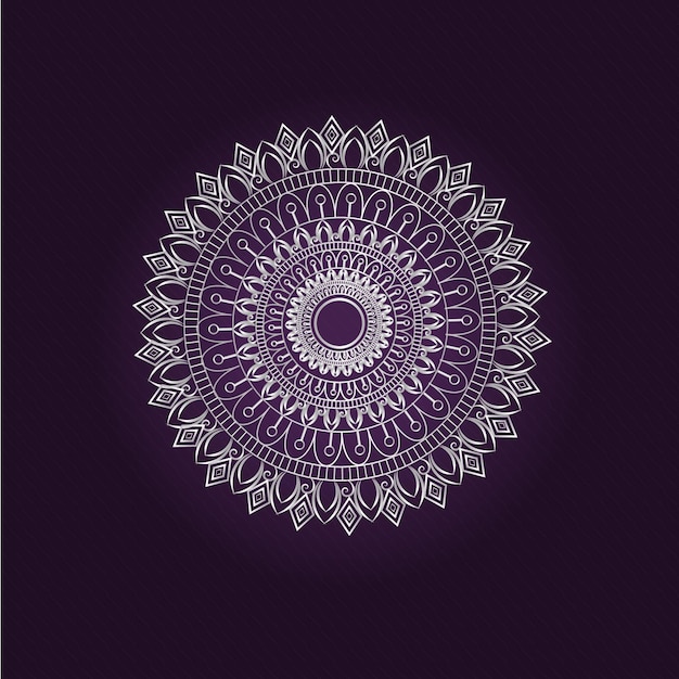 silver color luxury mandala design template Premium Vector