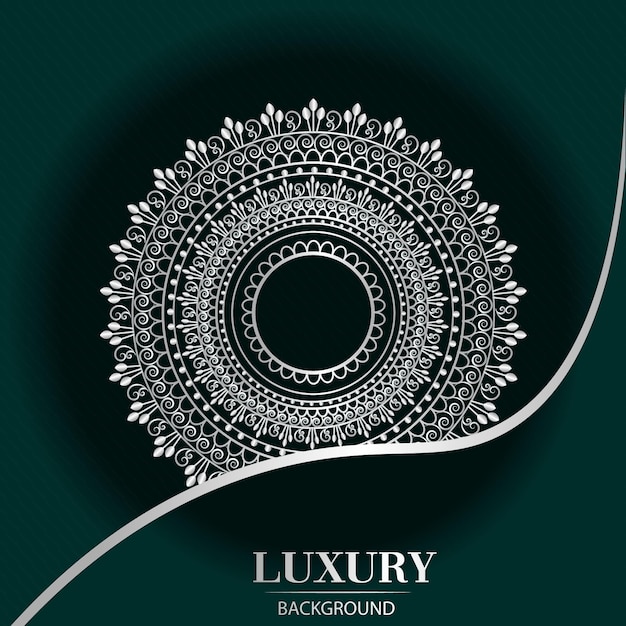 silver color luxury mandala design template premium vector