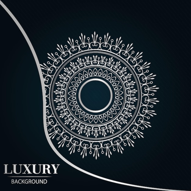 silver color luxury mandala design template premium vector