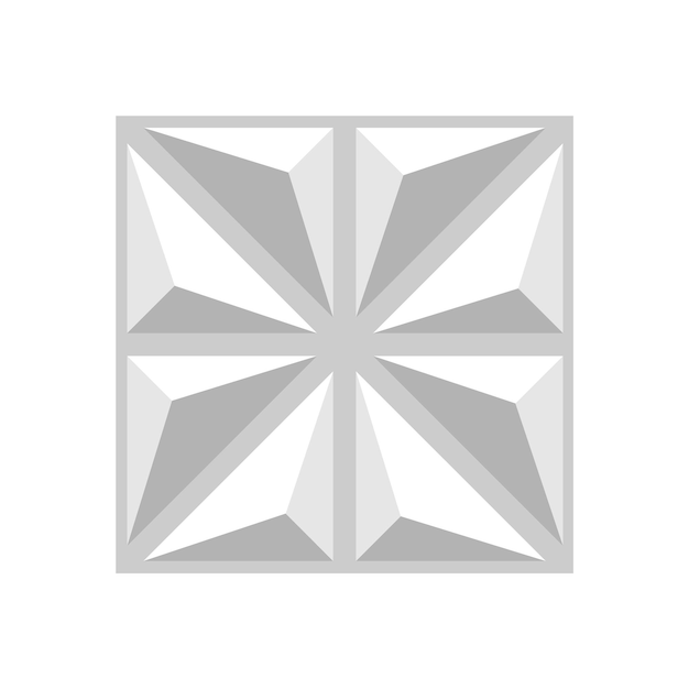 A silver color square design