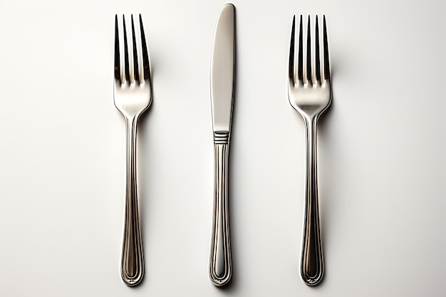 Silver cutlery fork isolated on white background