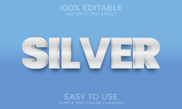 Silver editable 3d text style