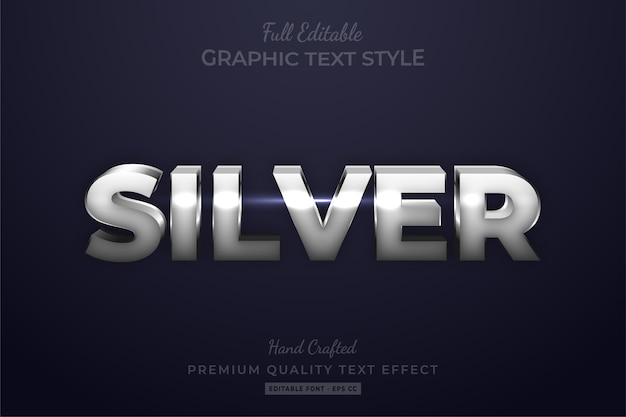 Silver Editable Custom Text Style Effect Premium