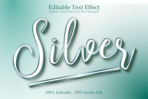 Silver Editable Text Effect 3 Dimension Emboss Luxury Style