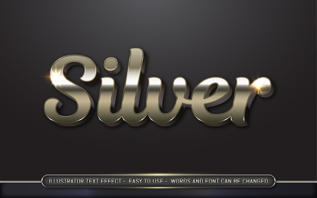 Silver - editable text effect style