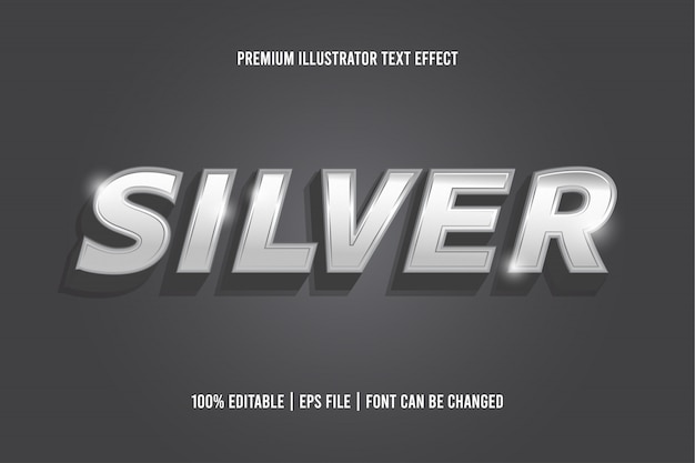 Silver   editable text effect