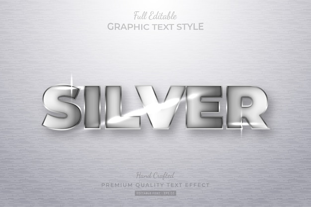 Silver Editable Text Style Effect Premium