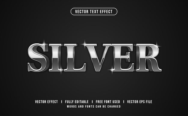 Silver Editable Vector Text Effect