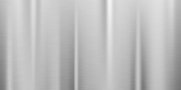 Vector silver foil background metal gray textured shiny gradient stainless glossy surface realistic chrome