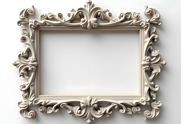 Vector silver frame for paintings mirrors or photo