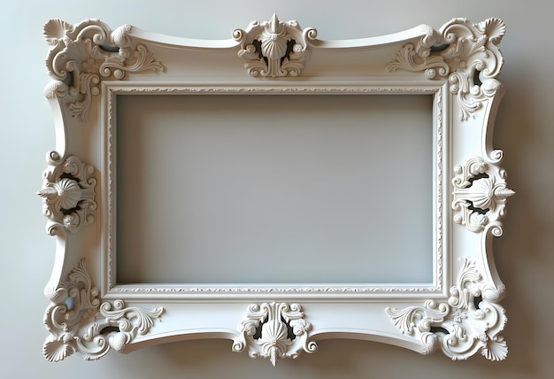 Vector silver frame for paintings mirrors or photo