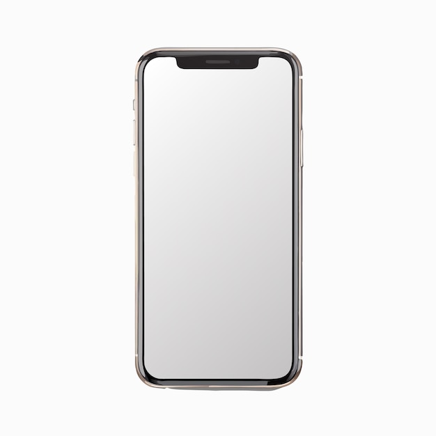 Vector silver iphone mockup with a silver case