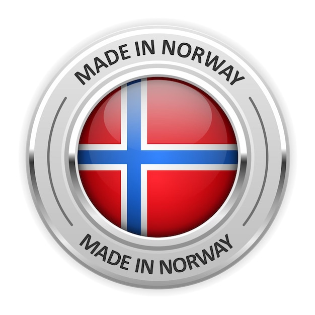 Silver medal Made in Norway with flag