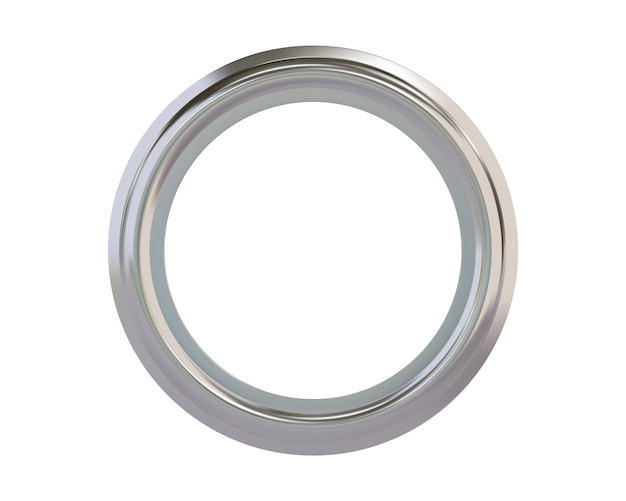 Silver metal grommet ring for paper card tag sticker or hanger isolated on white background