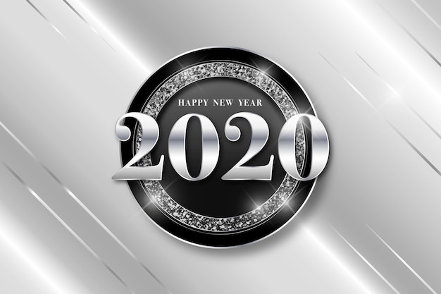 Silver new year 2020 background