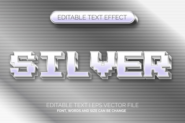 silver pixel text effect