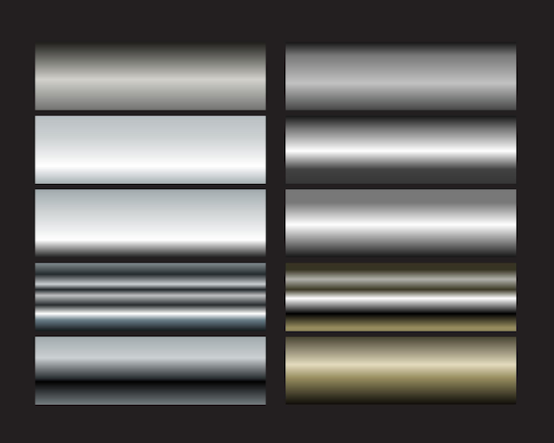 Vector silver or platinum gradients set