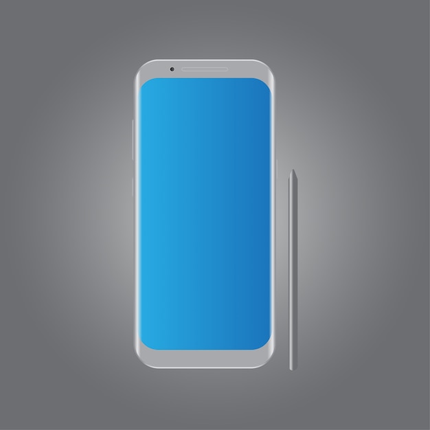 silver realistic smartphone mockup template