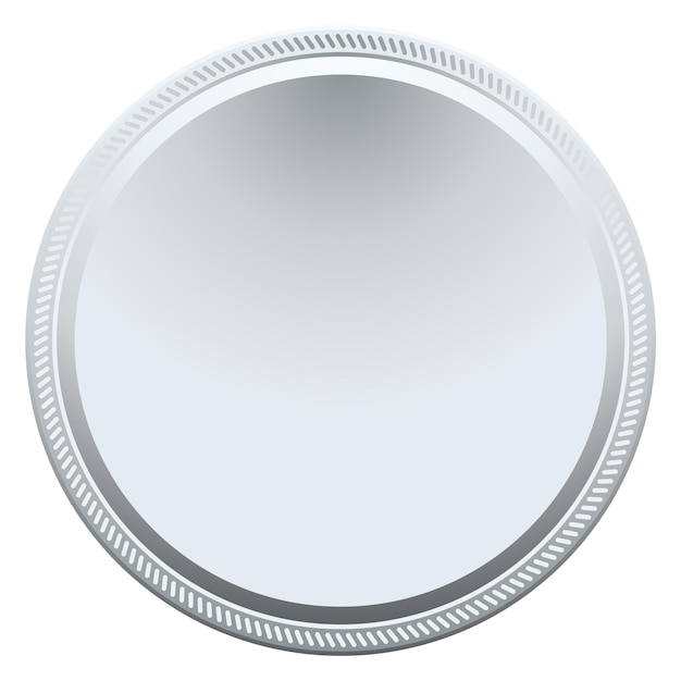 Silver round badge Blank award medal mockup