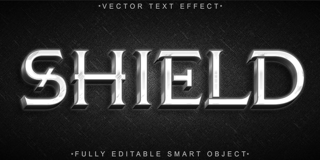 Vector silver shield vector fully editable smart object text effect