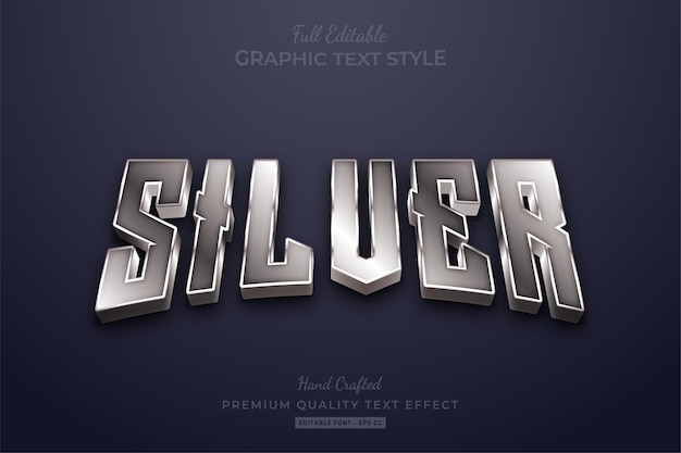 Silver Shine Editable Text Effect