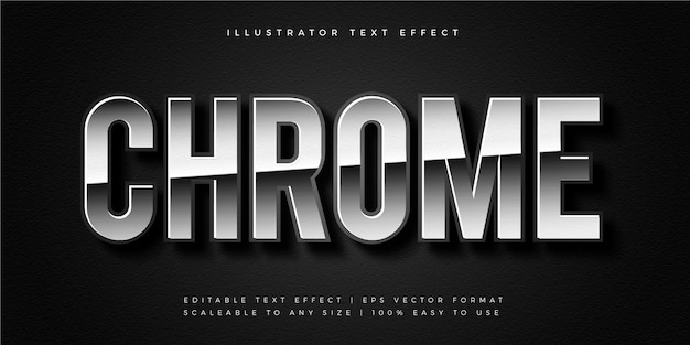 Silver Shiny Chrome Text Style Font Effect