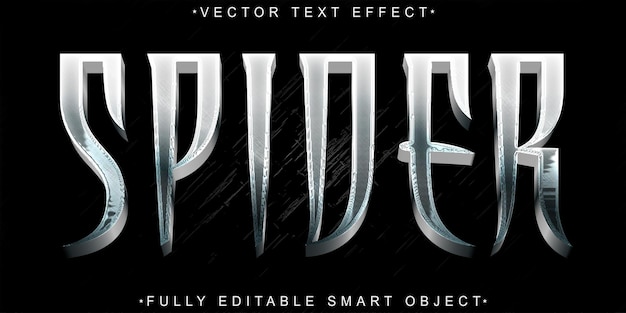 Silver Spider Vector Fully Editable Smart Object Text Effect