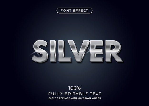 Silver text effect.  font style