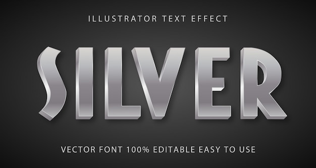 Silver  Text Effect Fully Editable