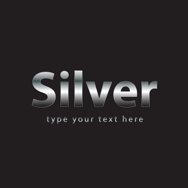 Silver text Effect type you text easily in Silver