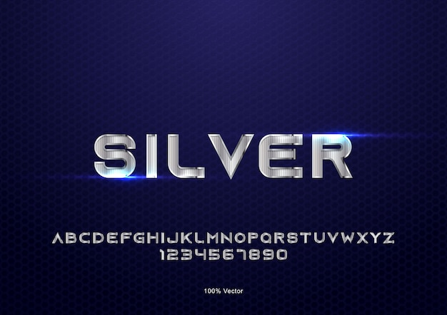 Silver text effect vector with texture decoration