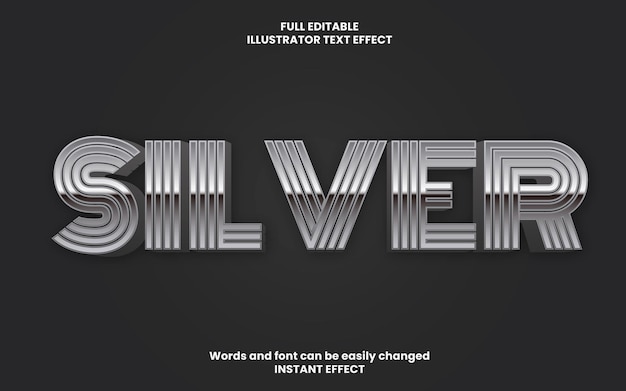 Vector silver text effect