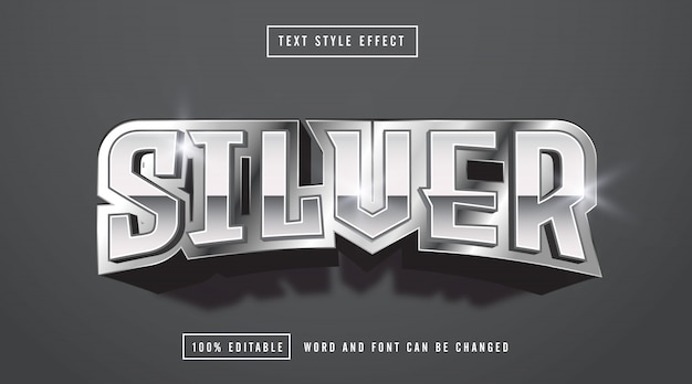 Silver text style effect editable 